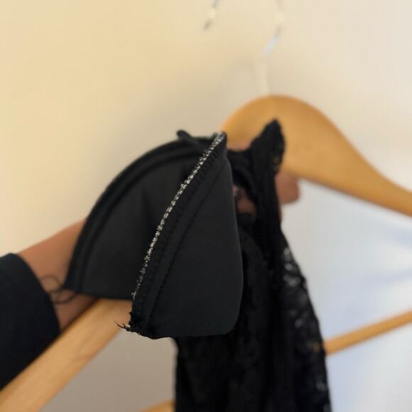 Vtg 90s Petite Jazz Floral Lace Whimsigoth Gothic Romantic Midi Dress, Medium - Picture 8 of 11